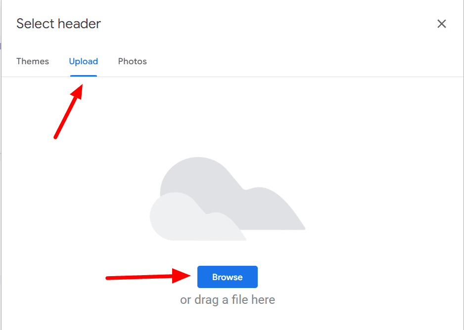 Image accompanying: Step 3: Choose a header image for Google Forms