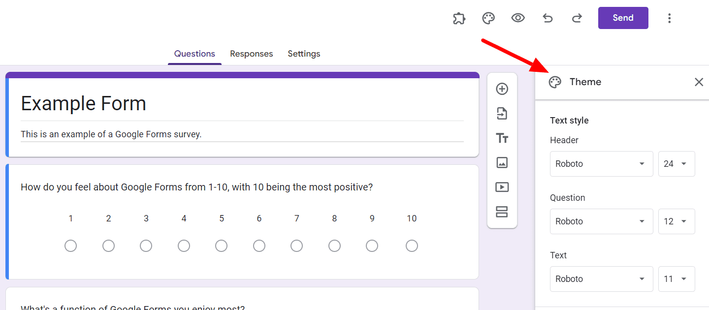 Image accompanying: Step 3: Choose your Google Form font