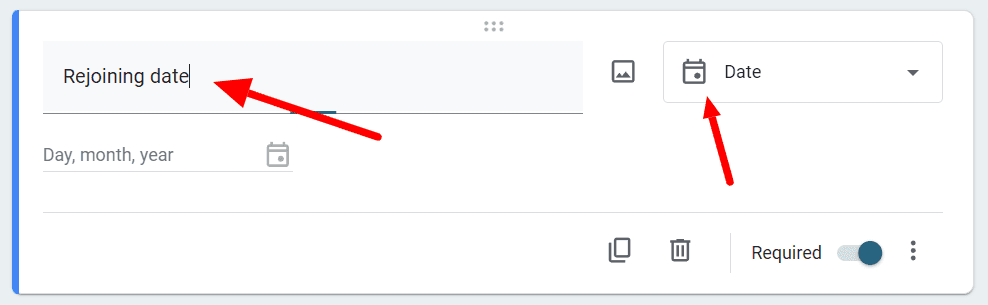 Image accompanying: Step 4: Include date questions for PTO timeframe