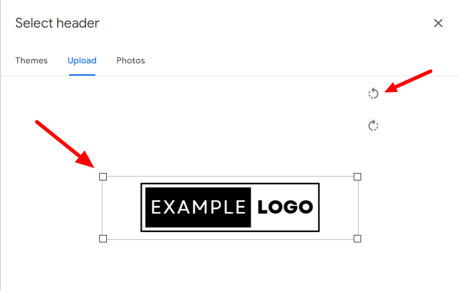 Image accompanying: Step 3: Choose a header image for Google Forms
