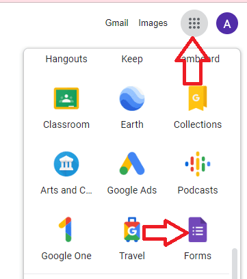 Image accompanying: Step 1: Create a new Google Form