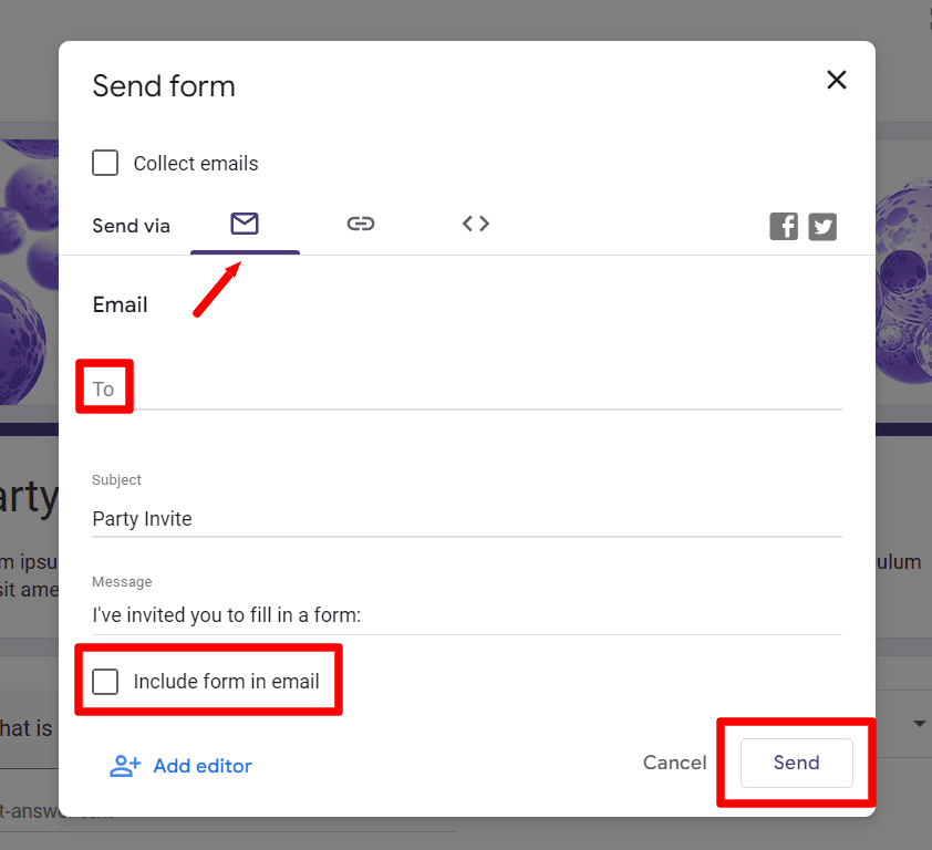 Image accompanying: Step 3: Choose how to share your Google Form