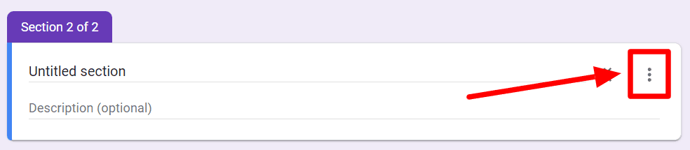 Image accompanying: Step 5: Split up questions into sections appropriately
