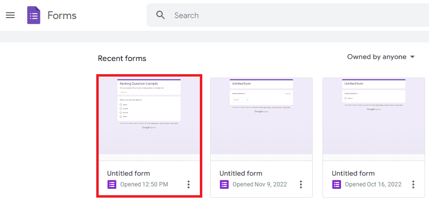 Image accompanying: Step 1: Open your Google Form