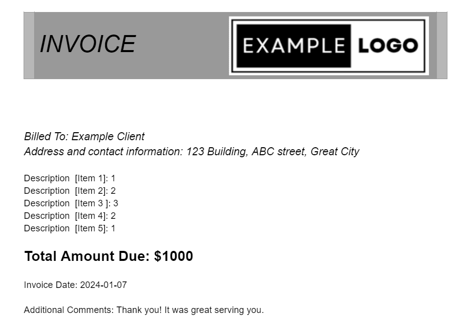 Image accompanying: Step 3: Set up your response document template