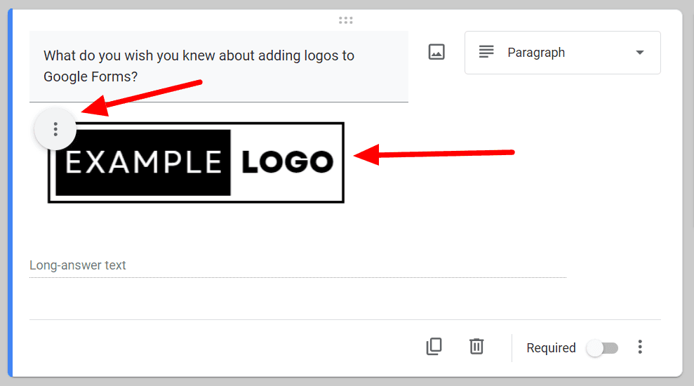 Image accompanying: Step 4: (optional) Add logo to a question