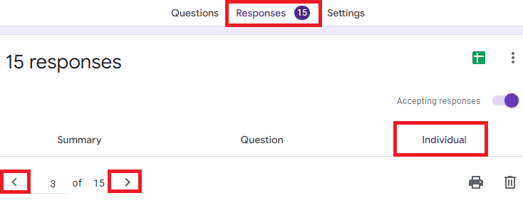 Image accompanying: Step 2: Find the response you want to delete