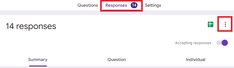 Image accompanying: Step 2: Go to the Responses tab