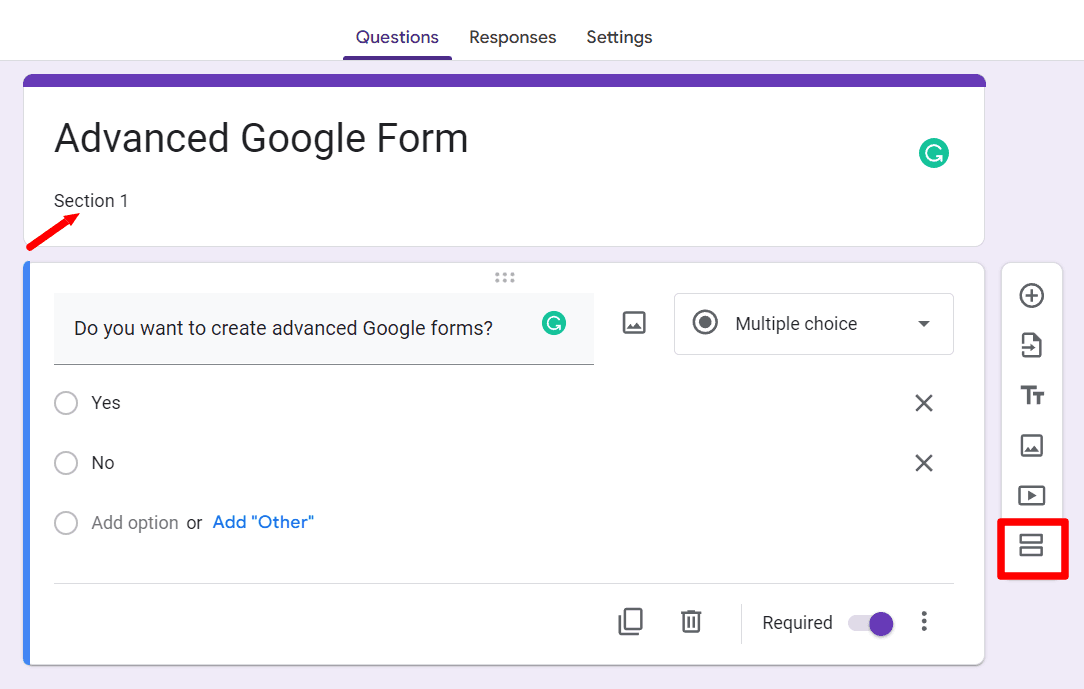 Image accompanying: How to create sections in Google Forms