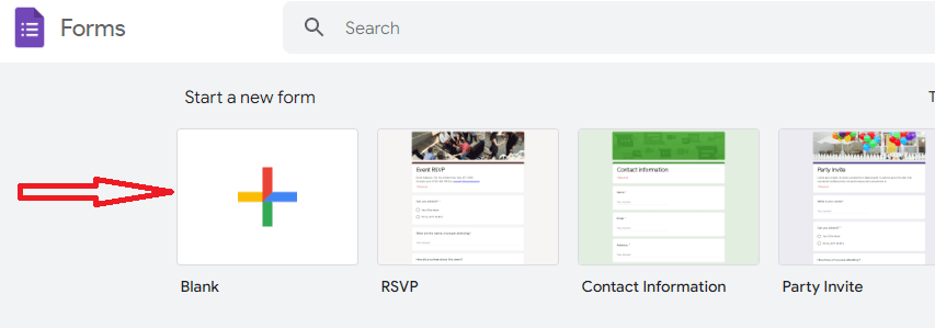 Image accompanying: Step 1: Create a new Google Form