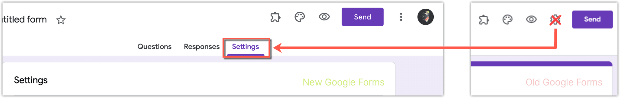 Image accompanying: Google Forms settings are easier to locate
