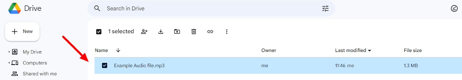 Image accompanying: Step 1: Upload the voice memo to Google Drive