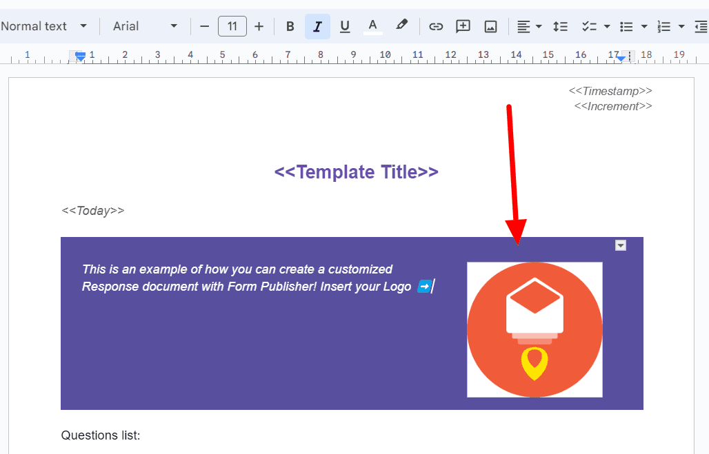 Image accompanying: Step 5: Use Form Publisher to customize response documents
