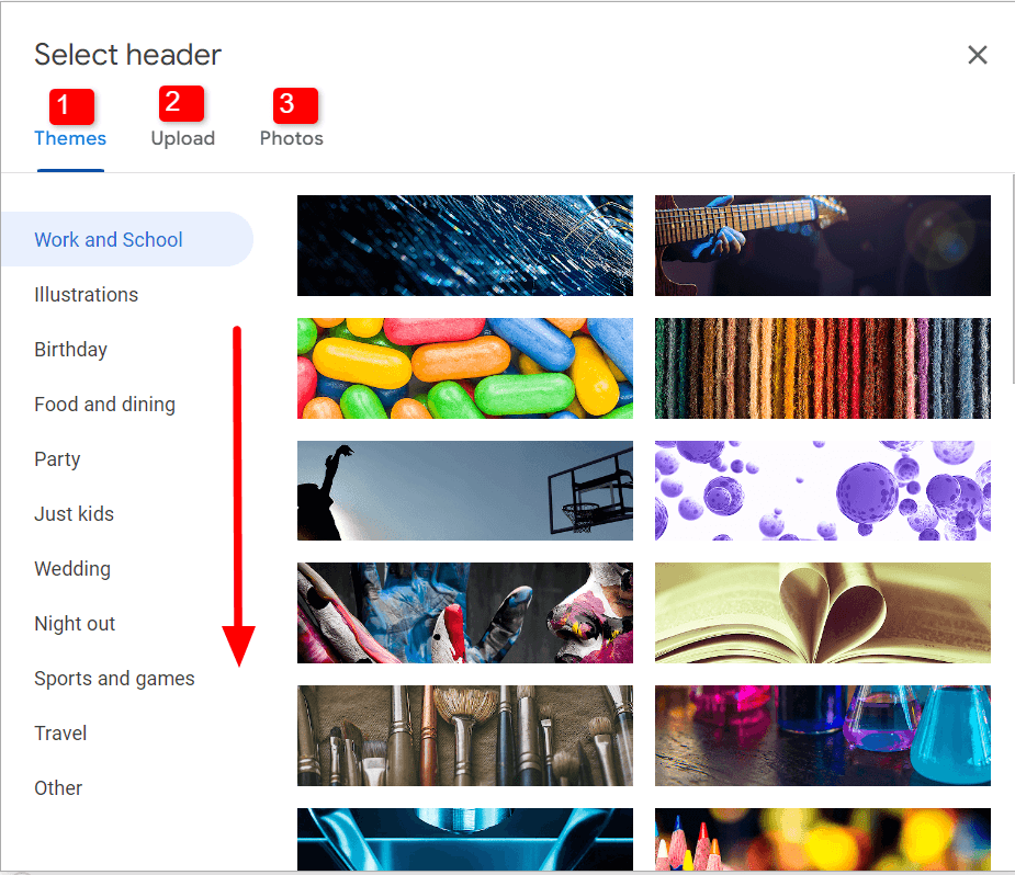 Image accompanying: Step 4: Add image to Google Form header