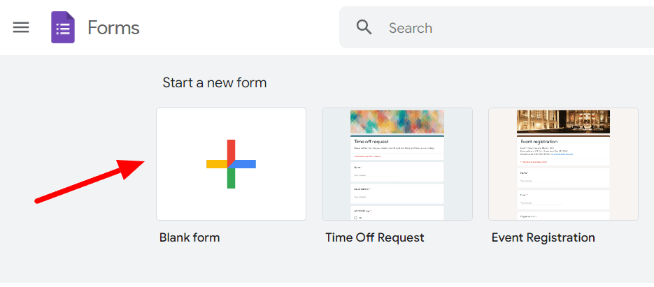 Image accompanying: Step 1: Create a new Google Form