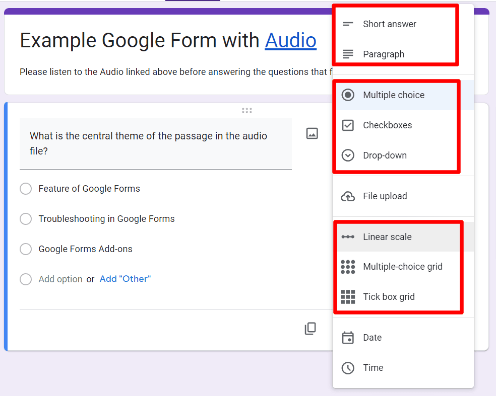 Image accompanying: Step 6: (optional) Add follow-up questions