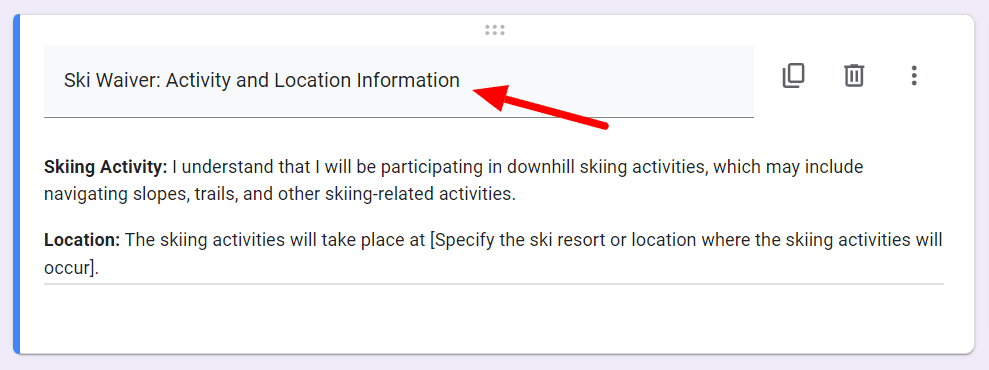 Image accompanying: Step 2: Describe in detail the activity and its location