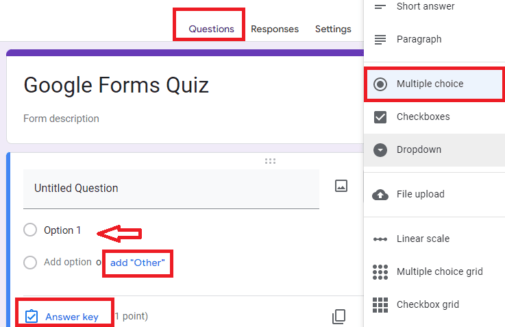 Image accompanying: Step 2: Add good Google Form questions