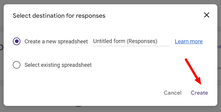 Image accompanying: Step 5: Connect form to a Google Sheet for later analysis