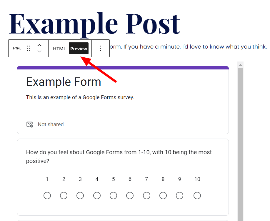 Image accompanying: Step 5: Paste iFrame where you need the form