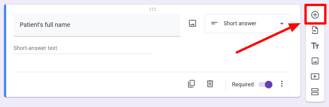 Image accompanying: Step 2: Add fields for the patient’s basic information