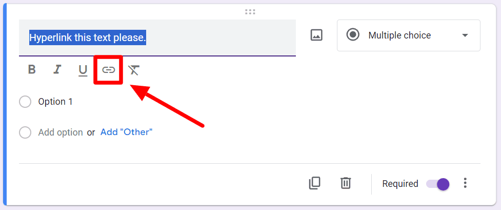 Image accompanying: Step 3: Use the “Insert Link” option