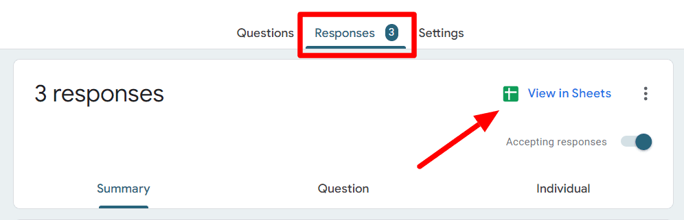 Image accompanying: Open up the Google Sheet of responses