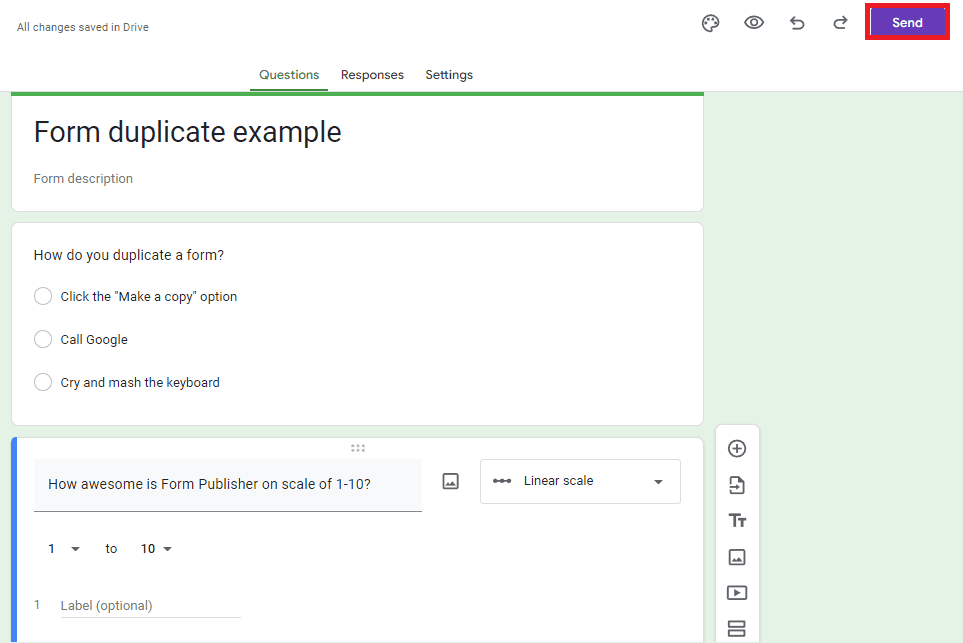 Image accompanying: Step 5: Send out your duplicated form to respondents