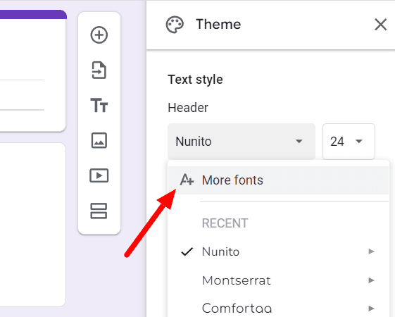 Image accompanying: Step 3: Choose your Google Form font