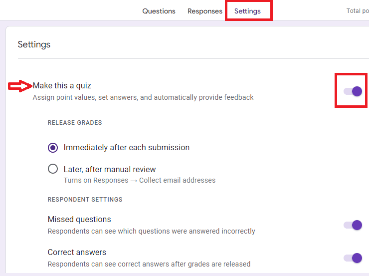 Image accompanying: Making your Google Form a quiz
