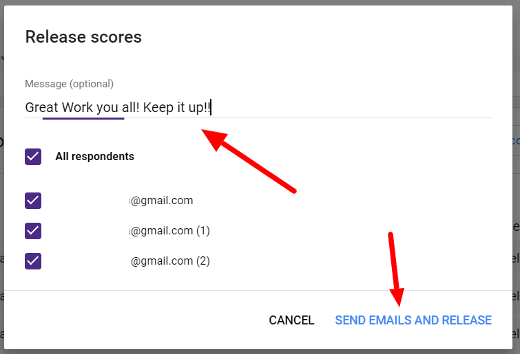 Image accompanying: Step 3: Select from “Release grades” options