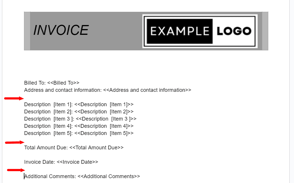 Image accompanying: Step 3: Set up your response document template