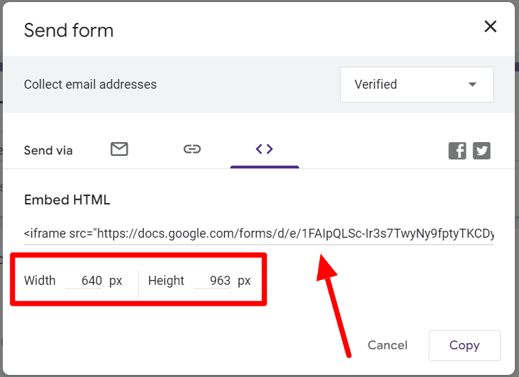 Image accompanying: Step 3: Copy iFrame code