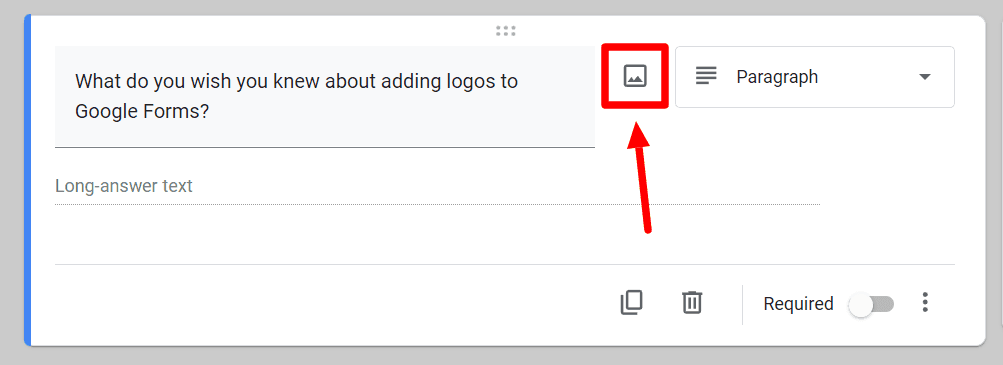 Image accompanying: Step 4: (optional) Add logo to a question