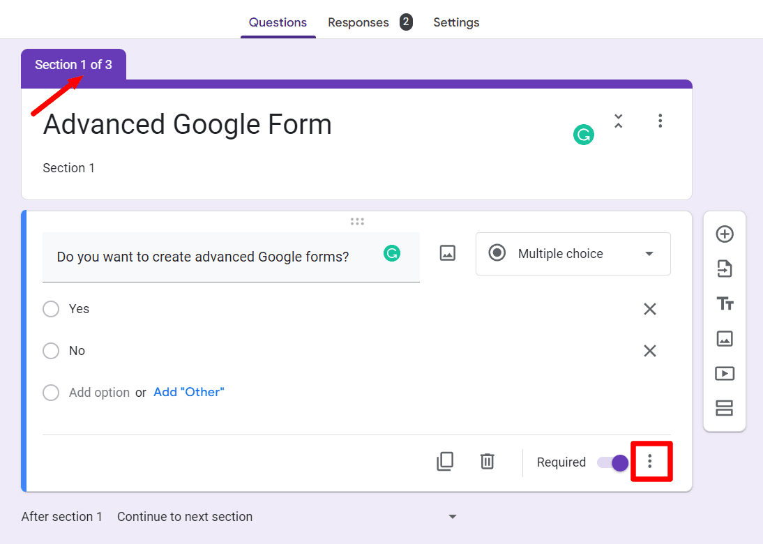Image accompanying: Branching and skip logic in Google Forms