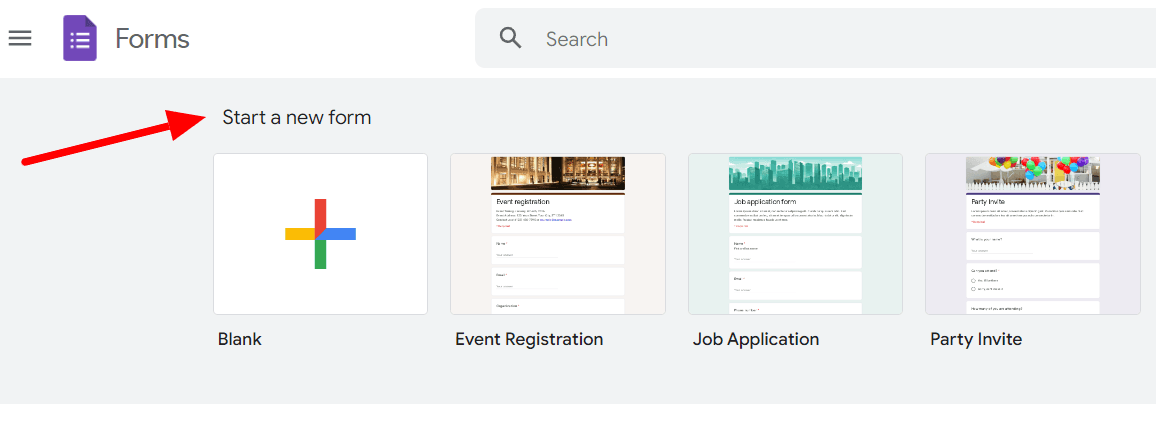 Image accompanying: Step 1: Make a new Google Form