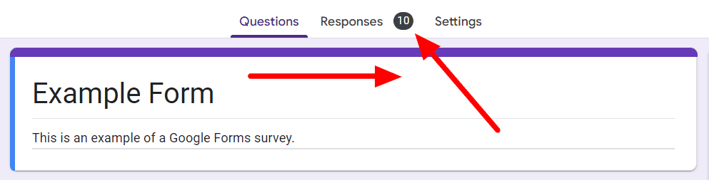 Image accompanying: Step 2: Click on the Responses tab