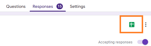 Image accompanying: Step 2: Go to Google Sheet linked to Form