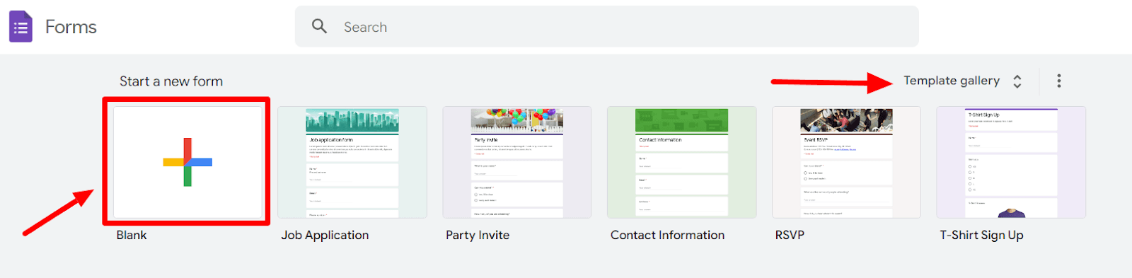 Image accompanying: Step 1: Open up a Google Form