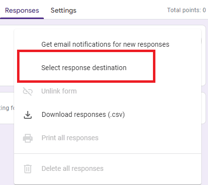 Image accompanying: Step 3: Select response destination