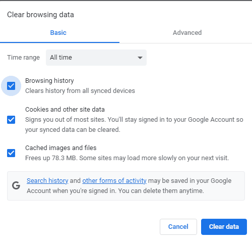 Image accompanying: Clear your cache data