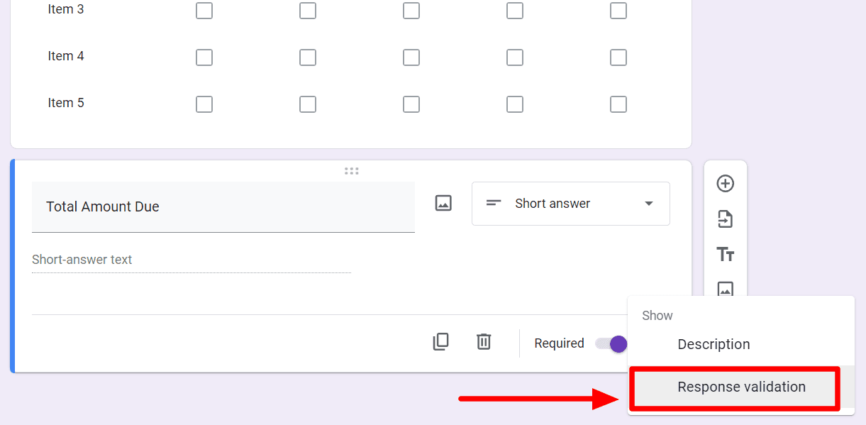Image accompanying: Step 2: Create an invoice form on Google Forms