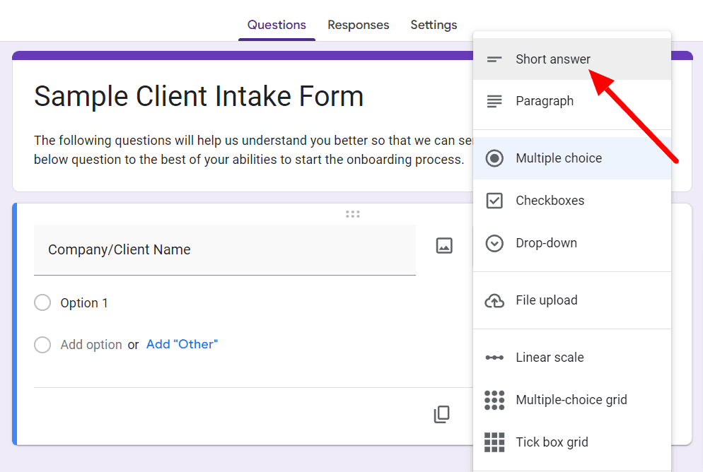 Image accompanying: Step 2: Collect necessary client information