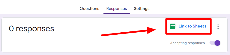 Image accompanying: Step 4: Connect the form with a Google Sheet