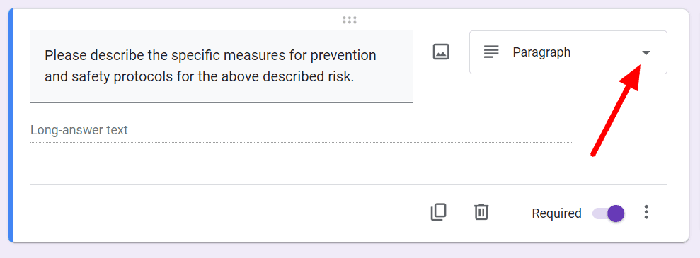 Image accompanying: Step 5: Include field to enter prevention plans