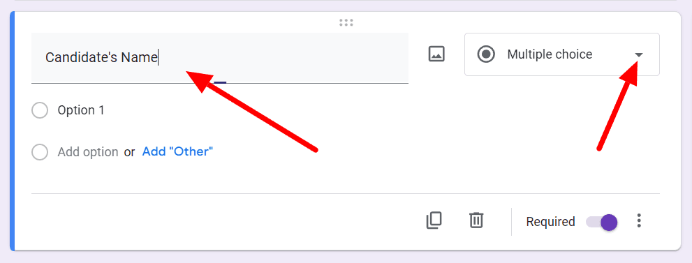 Image accompanying: Step 2: Add fields for personal information of candidate