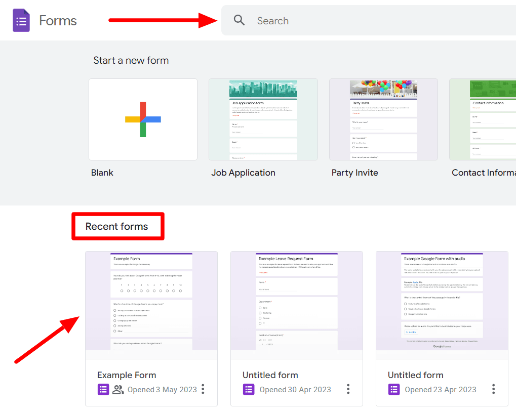Image accompanying: Step 1: Open your Google Form