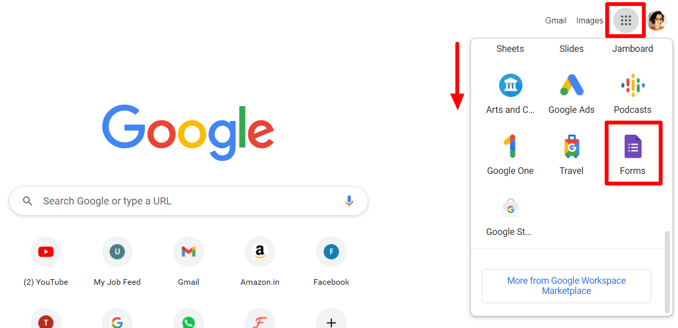 Image accompanying: Step 1: Go to the Google Form