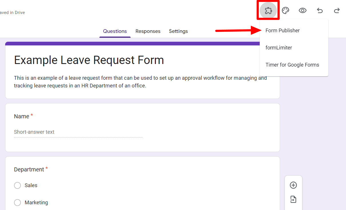 Image accompanying: Step 1: Open Form Publisher in your form