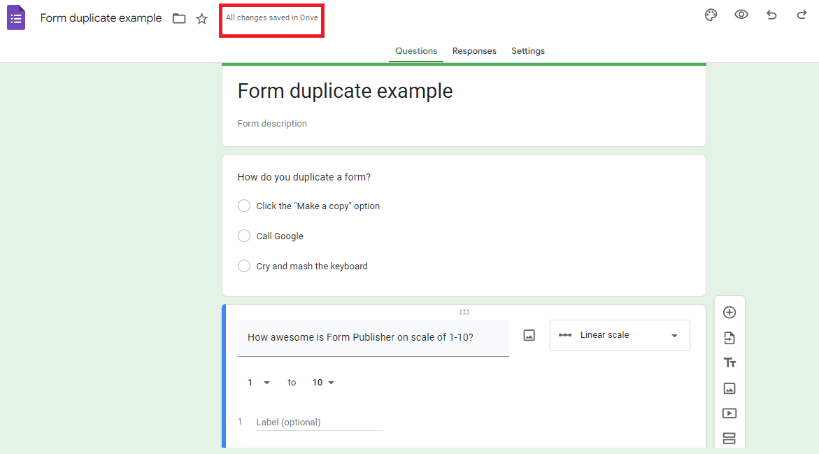 Image accompanying: Step 4: Edit the Google Forms copy